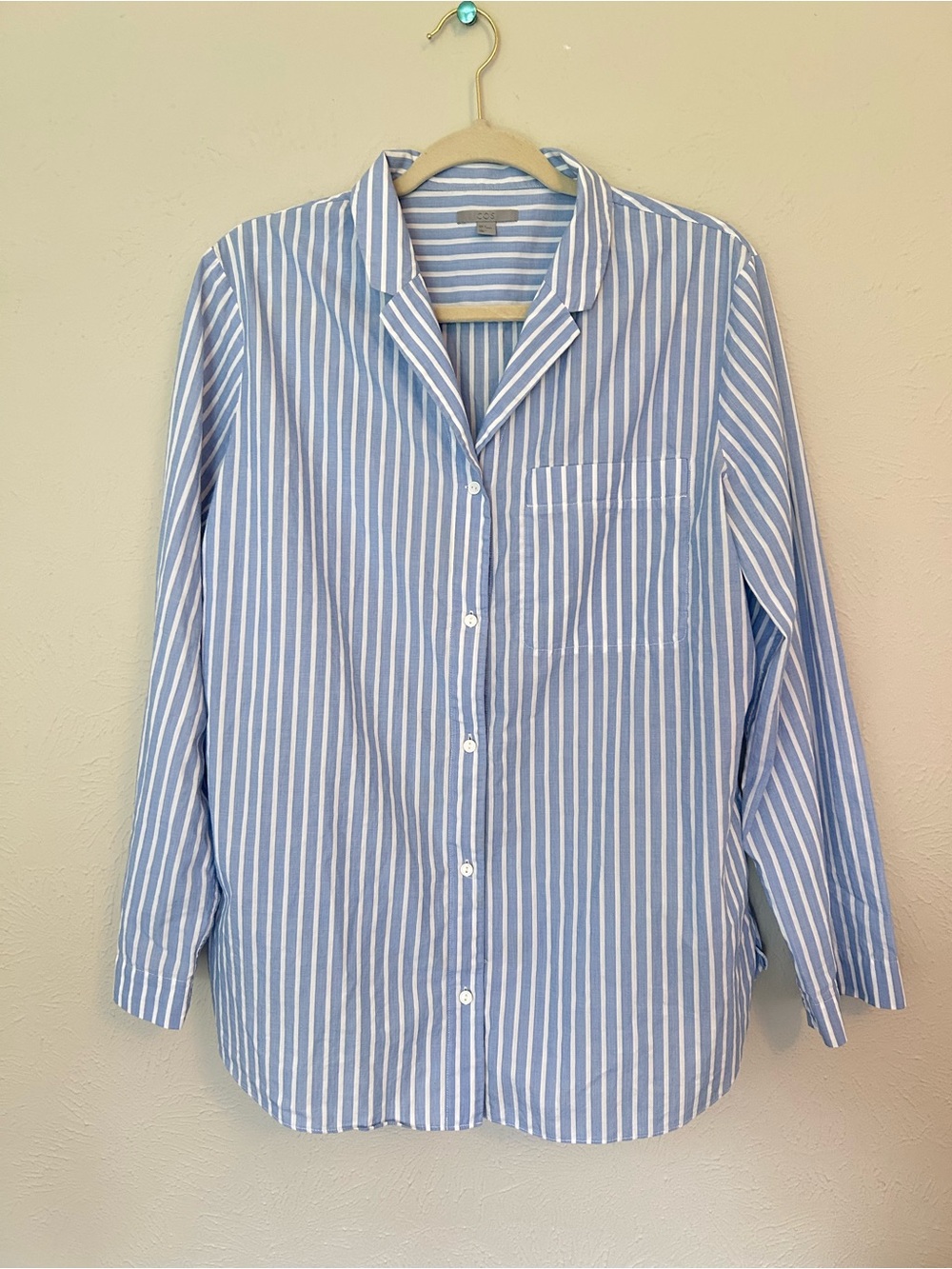 COS Blue and White Stripe Button Down Shirt Medium Relaxed